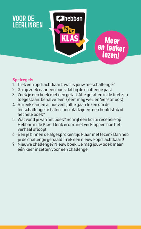 Boekenwurm Leeschallenge Hebban in de Klas Primair Onderwijs