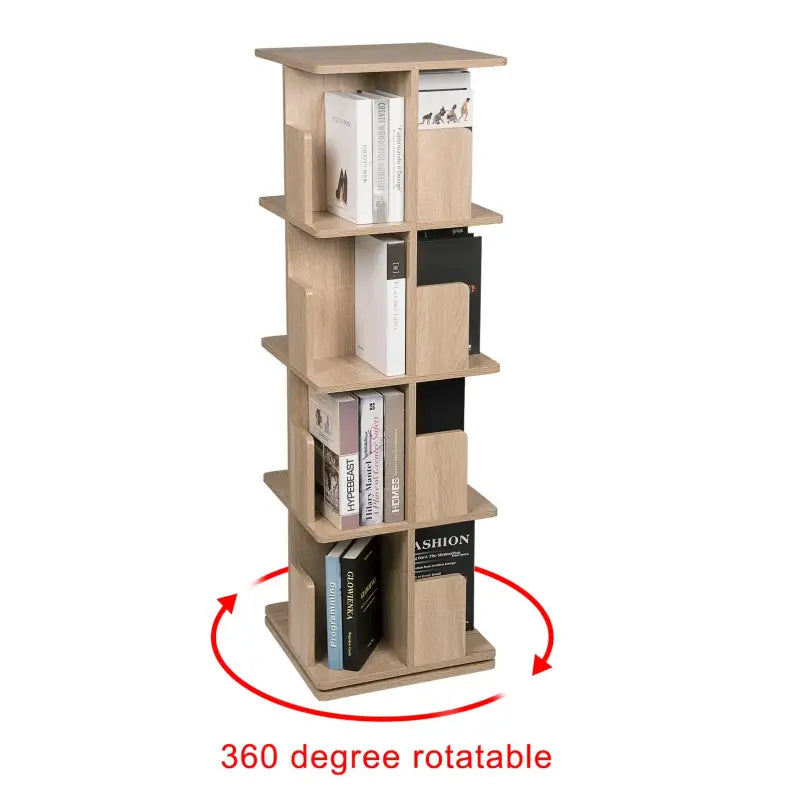 BukkitBow - 360 Graden Draaiende Boekenkast - Plank 3/4 Tiers - Opslag voor Woonkamer - 97-128CM Hoog