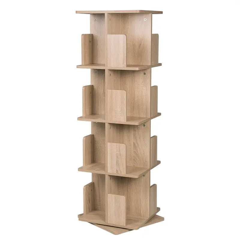 BukkitBow - 360 Graden Draaiende Boekenkast - Plank 3/4 Tiers - Opslag voor Woonkamer - 97-128CM Hoog