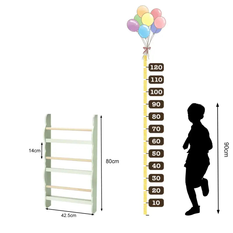 BukkitBow - Boekenkast voor Kinderen - Speelgoedkast/Boekenrek Kind – Houten Kast met Boekenplanken - Geschikt voor Kinderkamer
